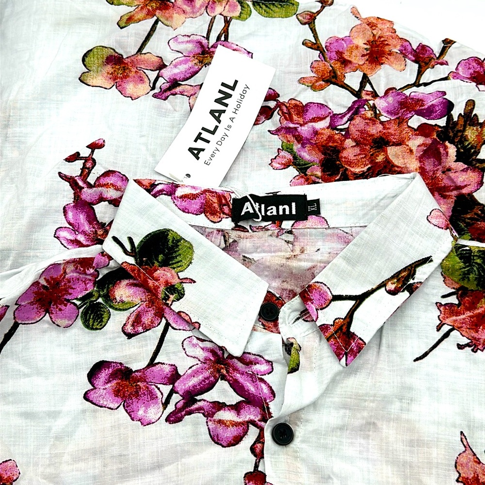 NWT | Atlanl Men’s Floral Tropical Short Sleeve Button Down Shirt | Size: XL